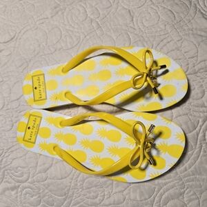 Kate Spade Yellow Pineapple Flip Flops